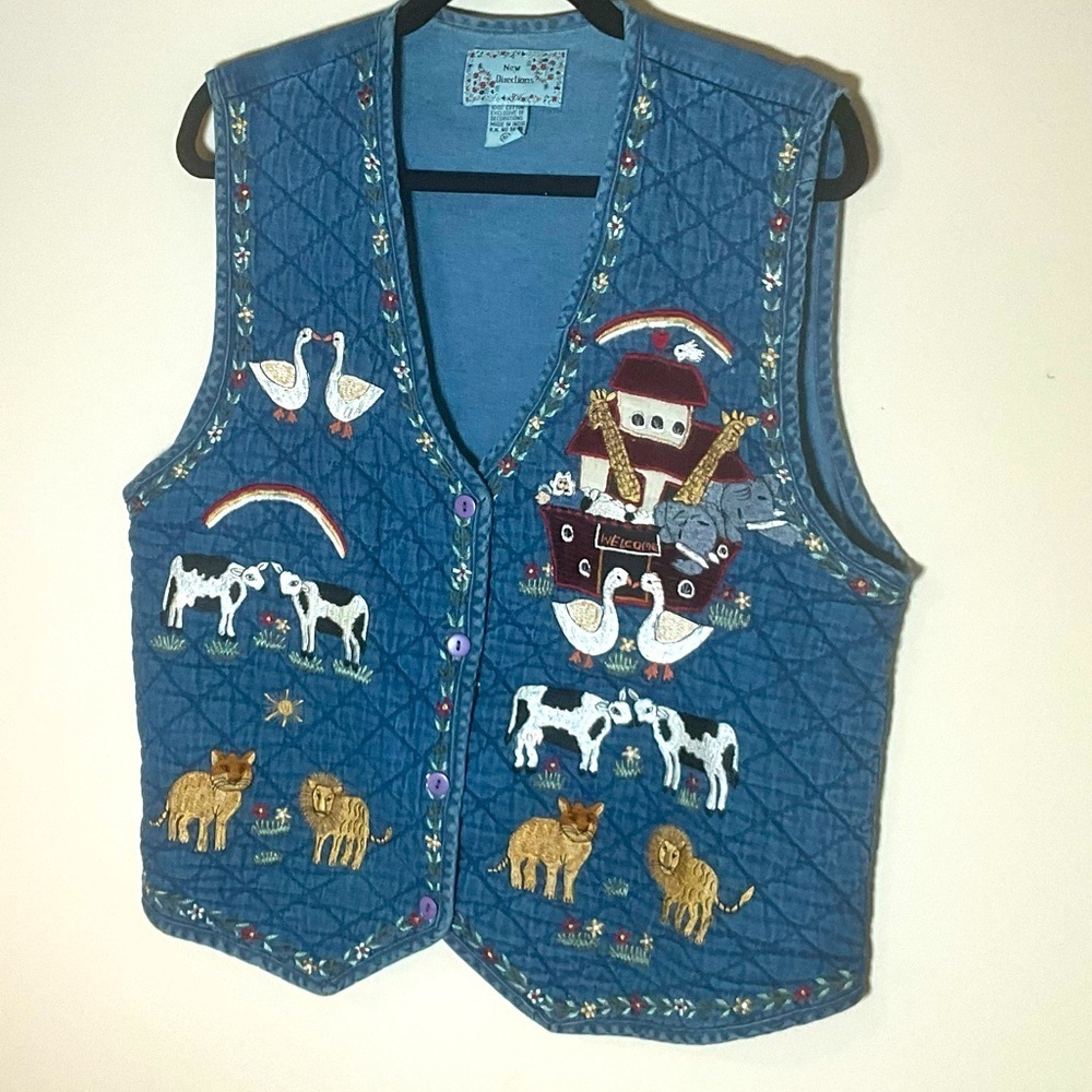 Vintage New Direction Vest Noah Ark themed Animals Vest size XL​​​
